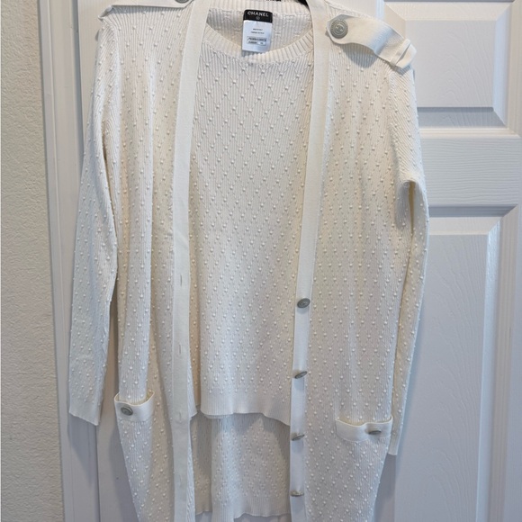 CHANEL Sweaters - CHANEL Elegant Cream Cardigan Set